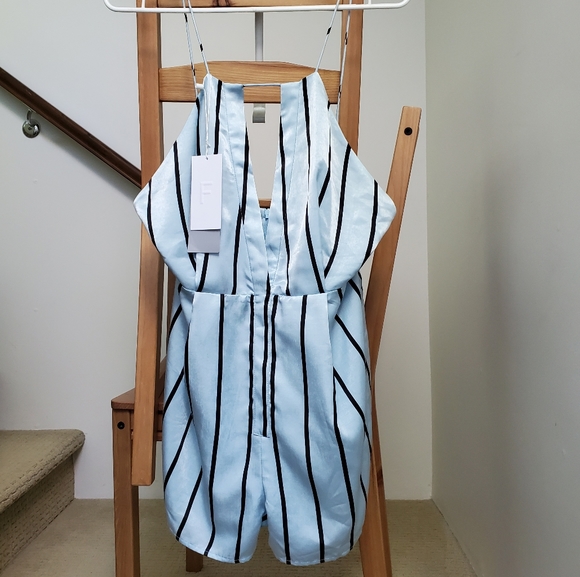 Finders | Satin Baby Blue Playsuit - Picture 2 of 4